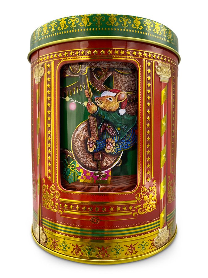 10580105-Chafarica-guimara~es-Portugal-Latas-silver-Crane-1 Lata Carrossel com Música de Ratinhos - Image 1