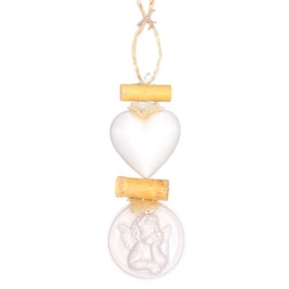 Guirlanda Aromática com Anjo Branco - Flor de Algodão - Image 1