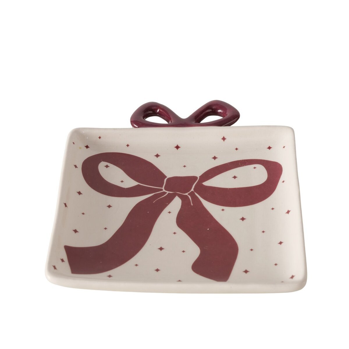 2058552-chafarica-guimaraes-portugal-prato-plate-coleção-laço-vermelho-red-bow-decor-decoração-casa-home-porcelana-ceramica-flores-plantas-casa-quarto-sala-1 Prato com Laço Grande - Coleção Laço - Image 1