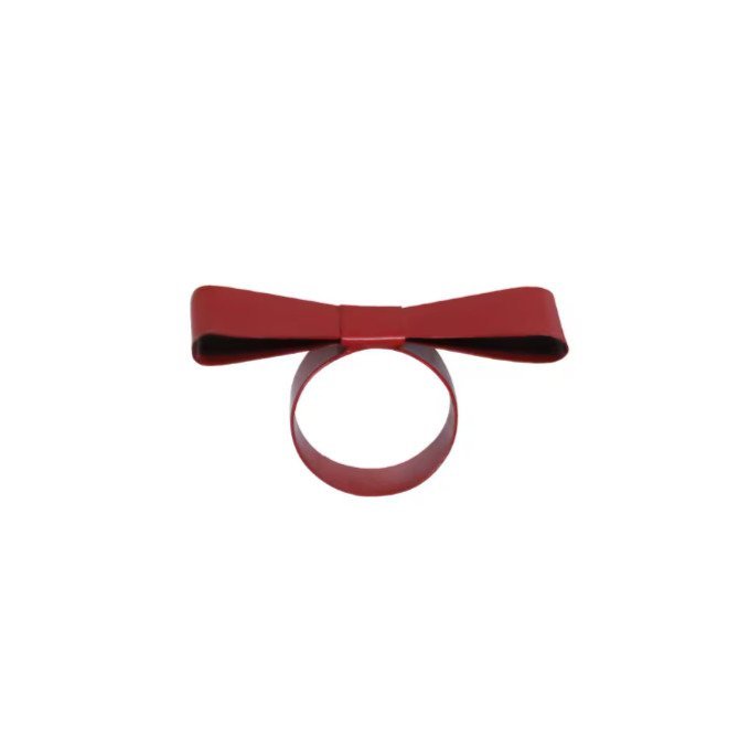 519704-CHAFARICA-GUIMARAES-PORTUGAL-GUARDANAPOS-ANEL-NAPKIN-RING-COZINHA-MESA-DECORAÇÃO-CASA-HOME-DECOR-TABLE-TEXTIL-LAR-vermelho-red-bow-laço-ferro-DOURADO-GOLD-1 Anel de Guardanapo Vermelho - Coleção Laço - Image 2
