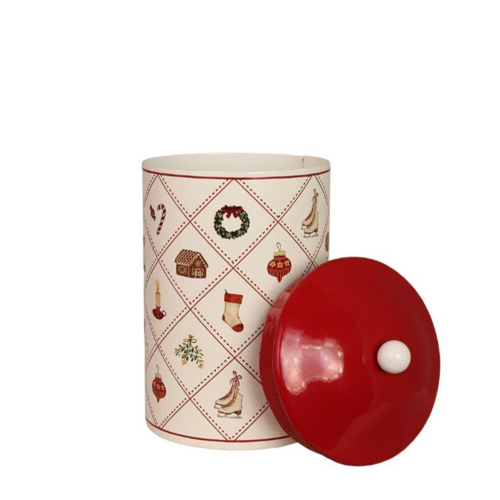 527714-chafarica-guimaraes-portugal-cozinha-armazenamenro-bolachas-massa-kitchen-house-decoração-natal-christmas-pote-caiza-tema-1 Lata Natalícia Pequena - Image 2
