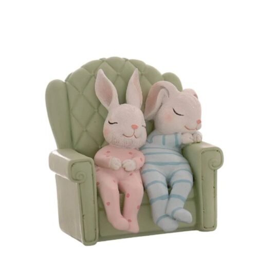 Coelhos de Pijama a Dormir no Cadeiraão