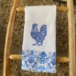 Pano de Favo com Bordado - Coleção Galo Azul