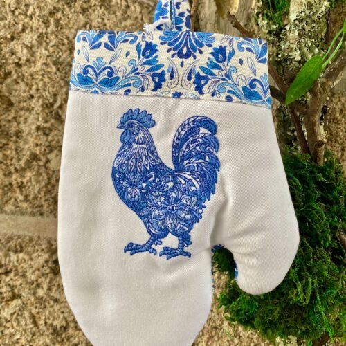 Luva com Bordado - Coleção Galo Azul