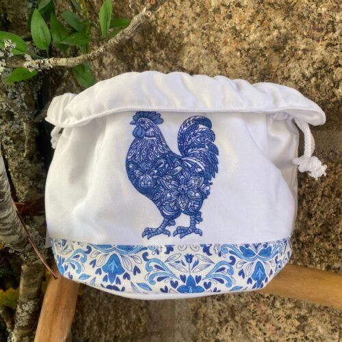 Saco do Pão com Bordado - Coleção Galo Azul