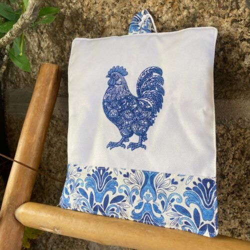 Pega com Bordado - Coleção Galo Azul