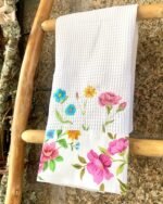 Pano de Favo com Bordado - Coleção Flores